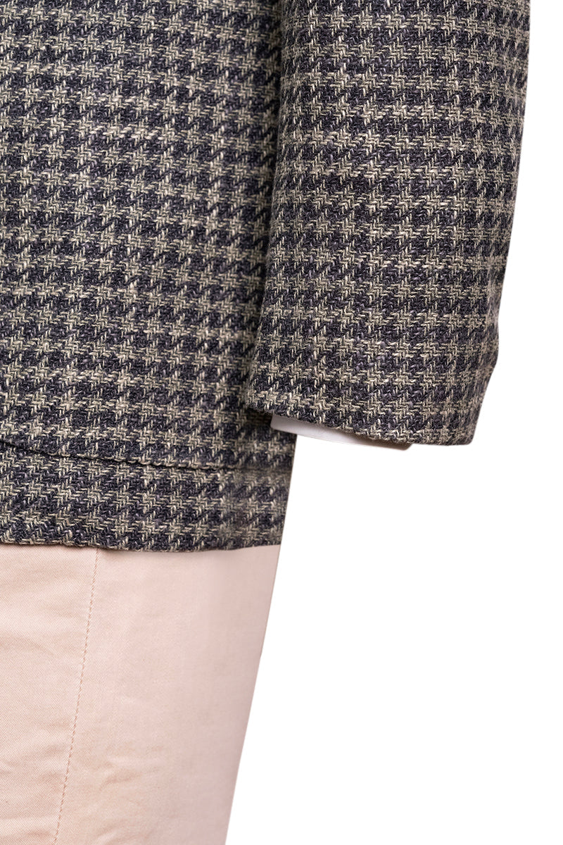 Sartorio Houndstooth Virgin Wool-Silk-Cotton Sport Jacket