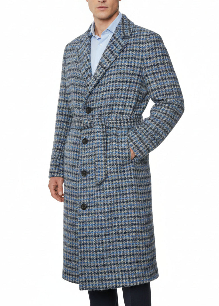 Kiton Woven Virgin Wool Button Down Overcoat