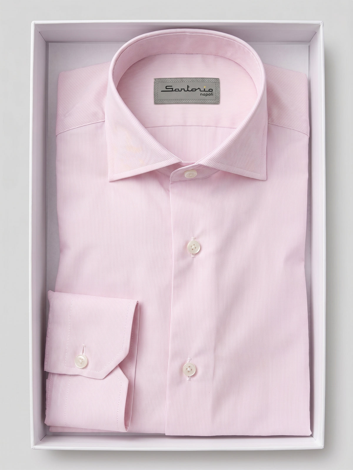 Sartorio Cotton Micro Pinstripe Dress Shirt in pink