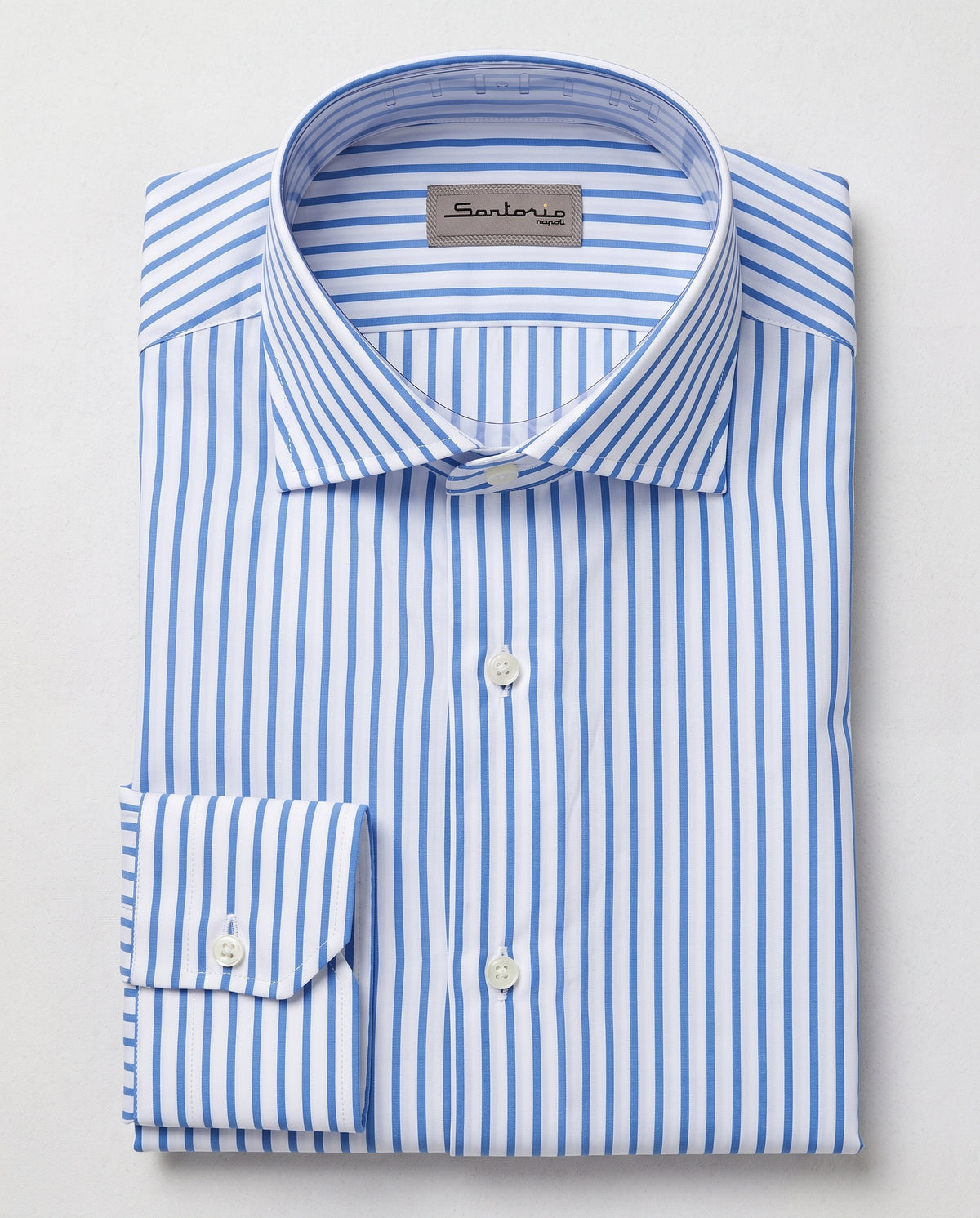 Sartorio Cotton Pinstripe Dress Shirt in blue