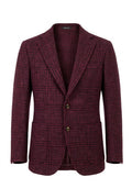 Sartorio Checked Virgin Wool-Silk-Cotton Sport Jacket in burgundy and brown