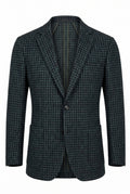 Sartorio Houndstooth Virgin Wool-Silk-Cotton Sport Jacket in forest green and black