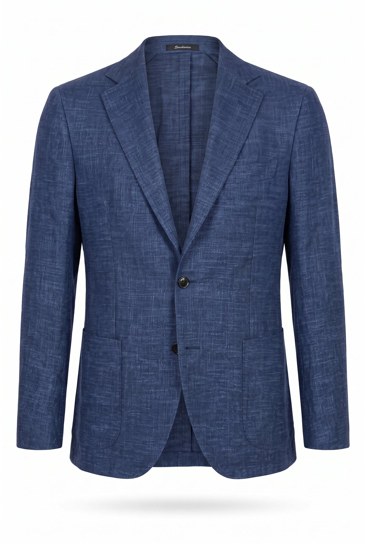 Sartorio Virgin Wool-Silk-Cotton Marled Sport Jacket in dark blue