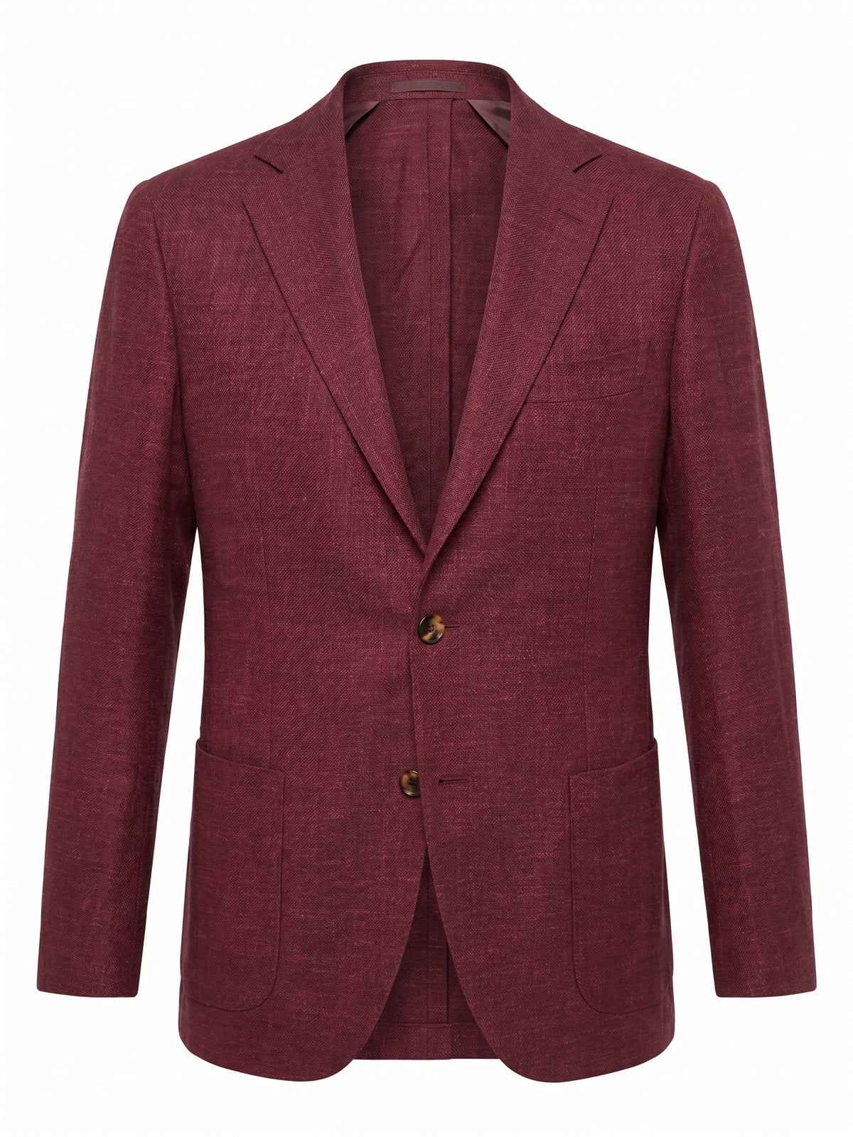 Sartorio Virgin Wool-Silk-Cotton Marled Sport Jacket in burgundy