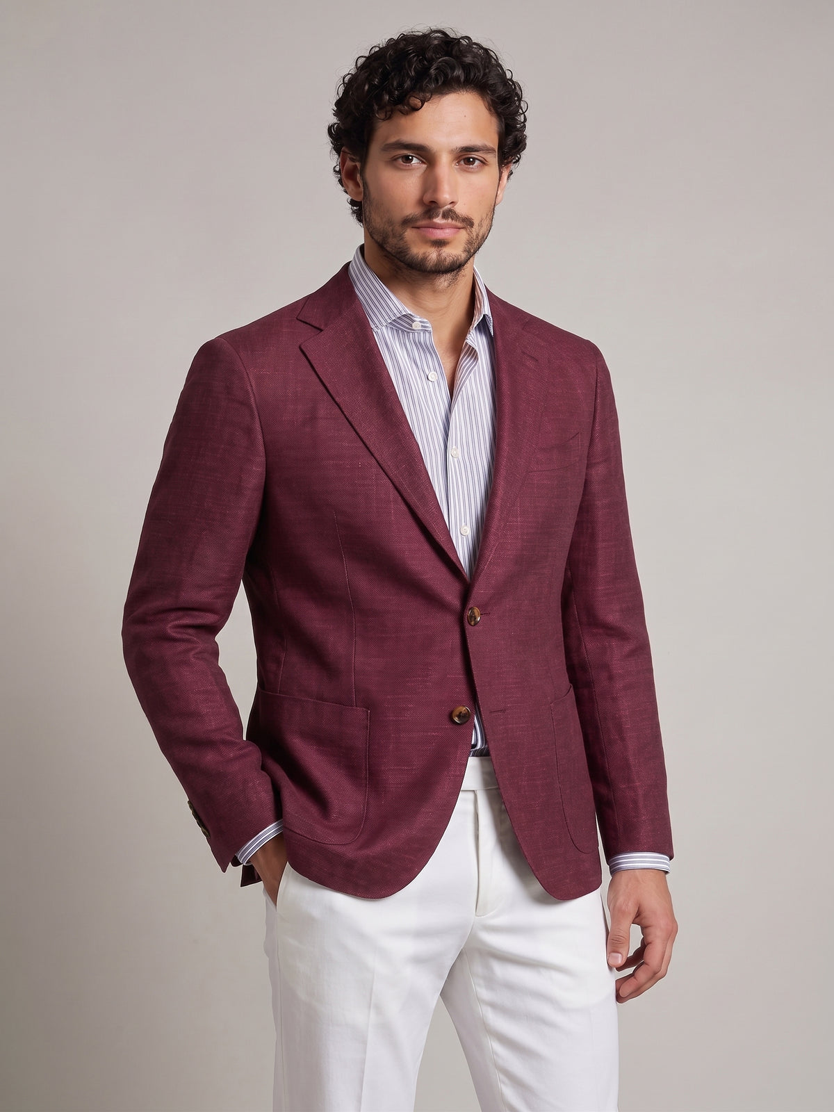 Sartorio Virgin Wool-Silk-Cotton Marled Sport Jacket