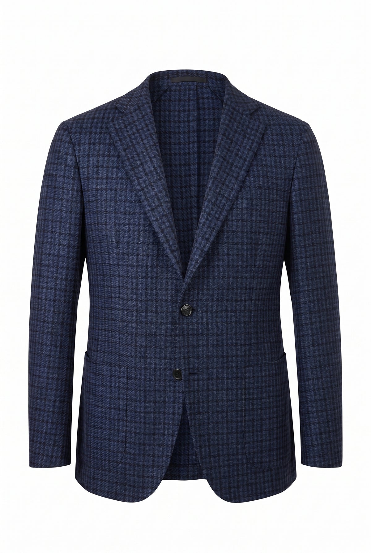 Sartorio Shepherd Check Virgin Wool Sport Jacket in black and midnight blue
