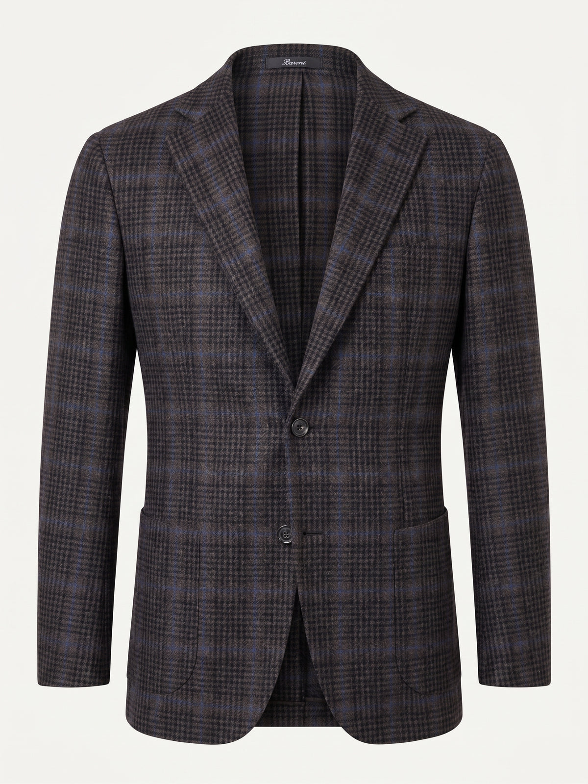Sartorio Prince of Wales Cashmere Sport Jacket in dark brown and black