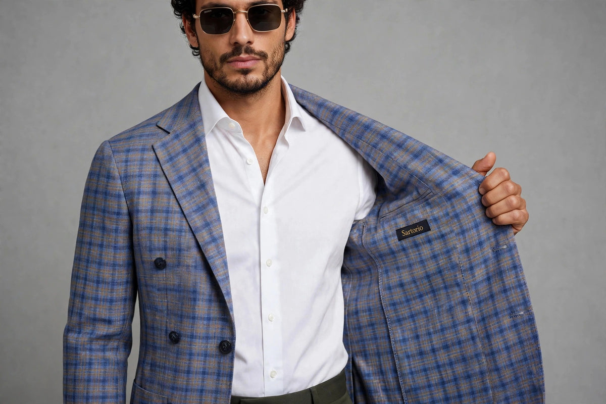 Sartorio Double Breasted Virgin Wool-Silk Sport Jacket