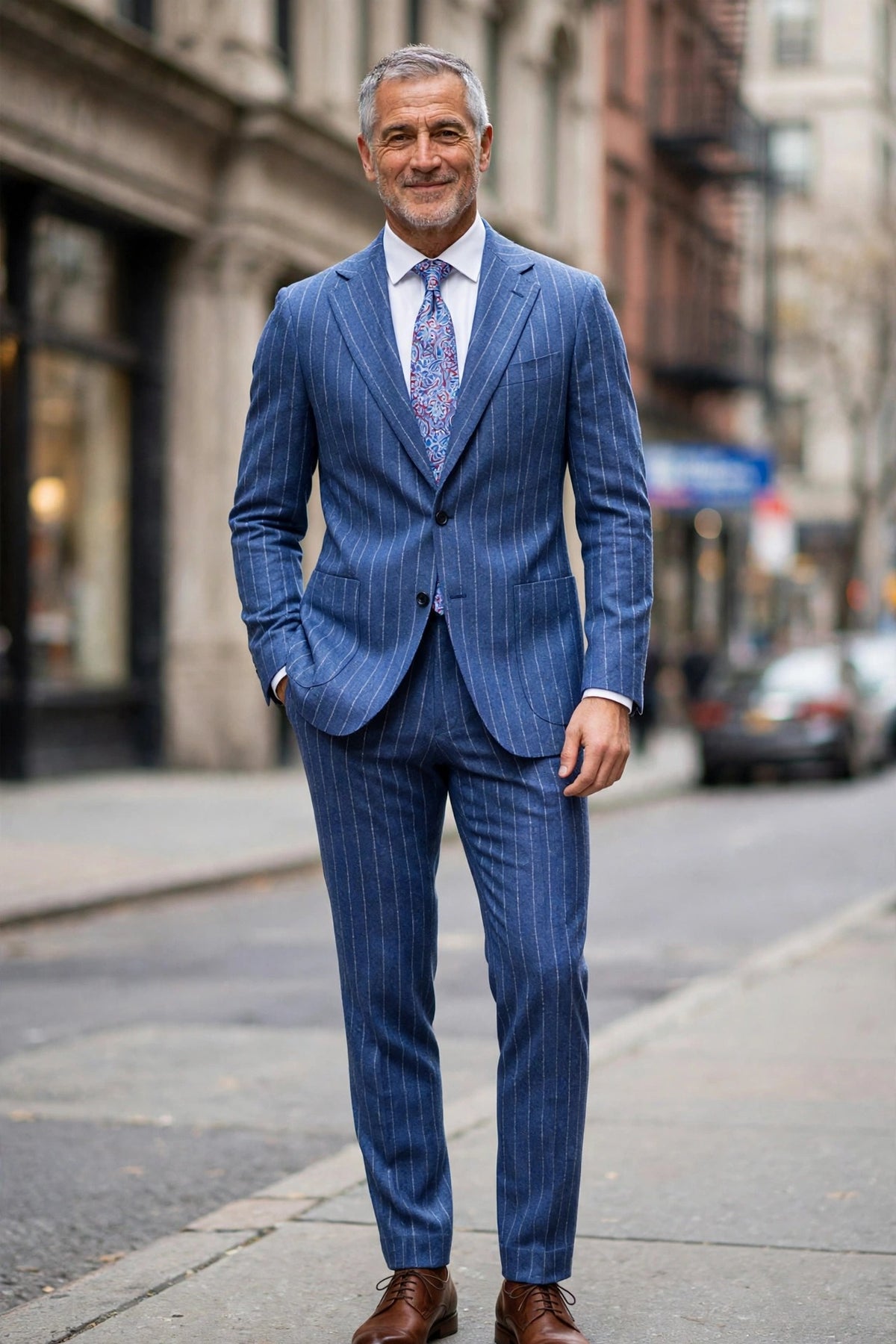 Sartorio Jumbo Pinstripe Virgin Wool-Cashmere Suit