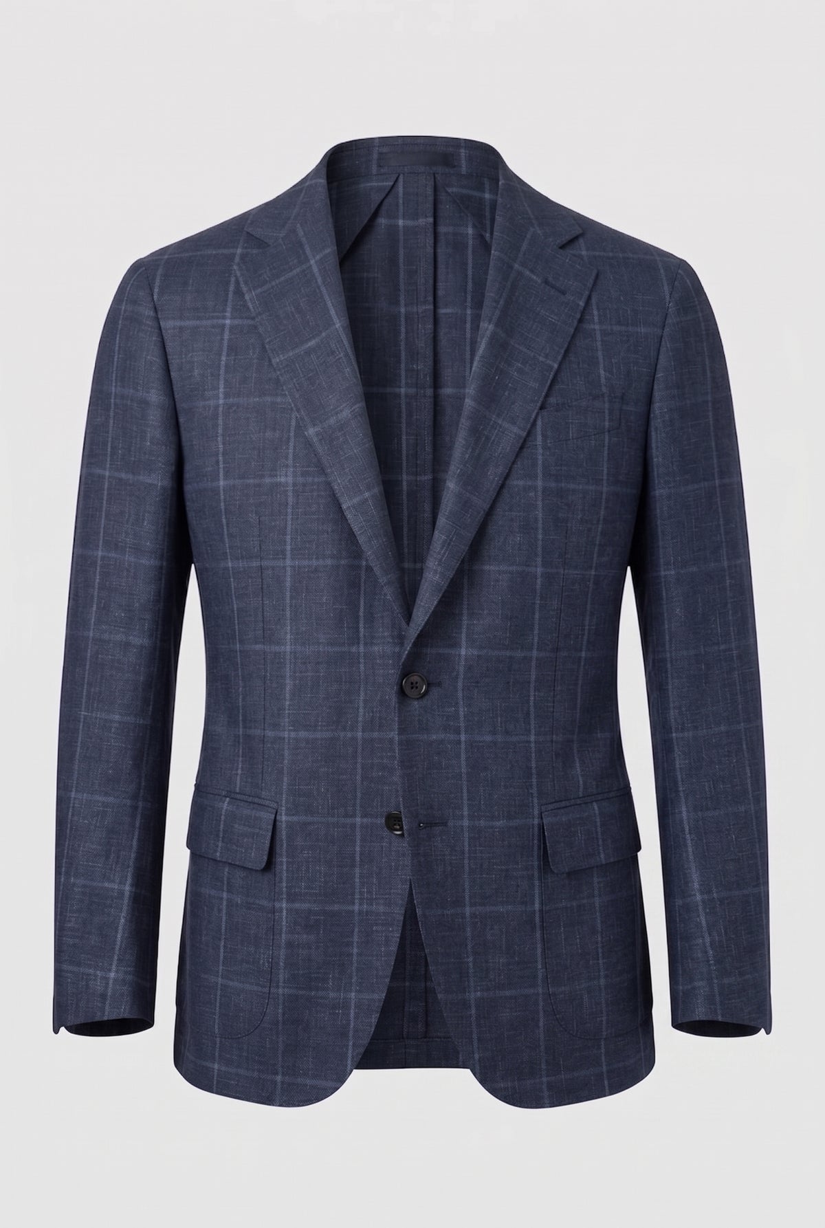 Sartorio Windowpane Virgin Wool Suit in cobalt blue