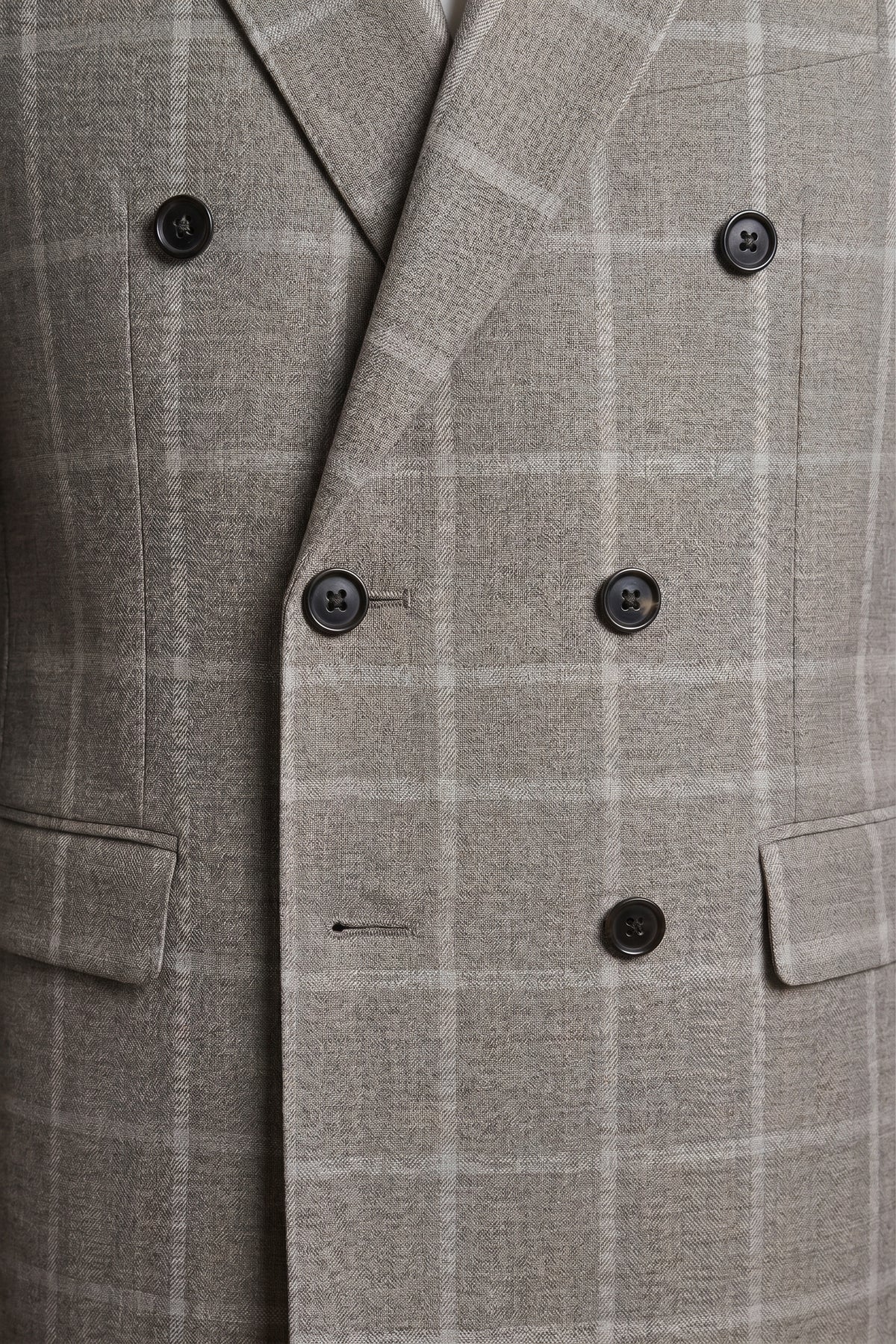 Sartorio Windowpane Double-Breasted Virgin Wool Suit