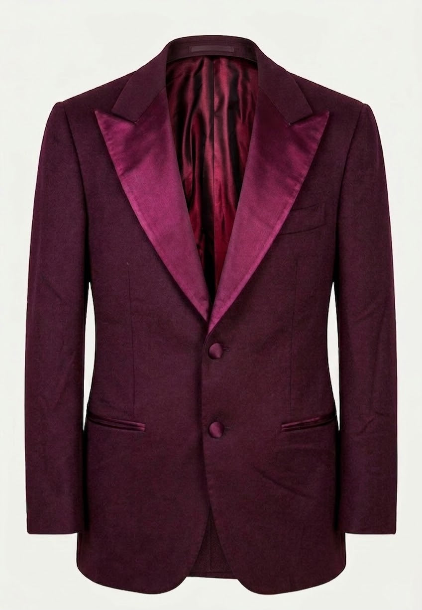 Sartorio Cashmere Tuxedo Jacket in burgundy
