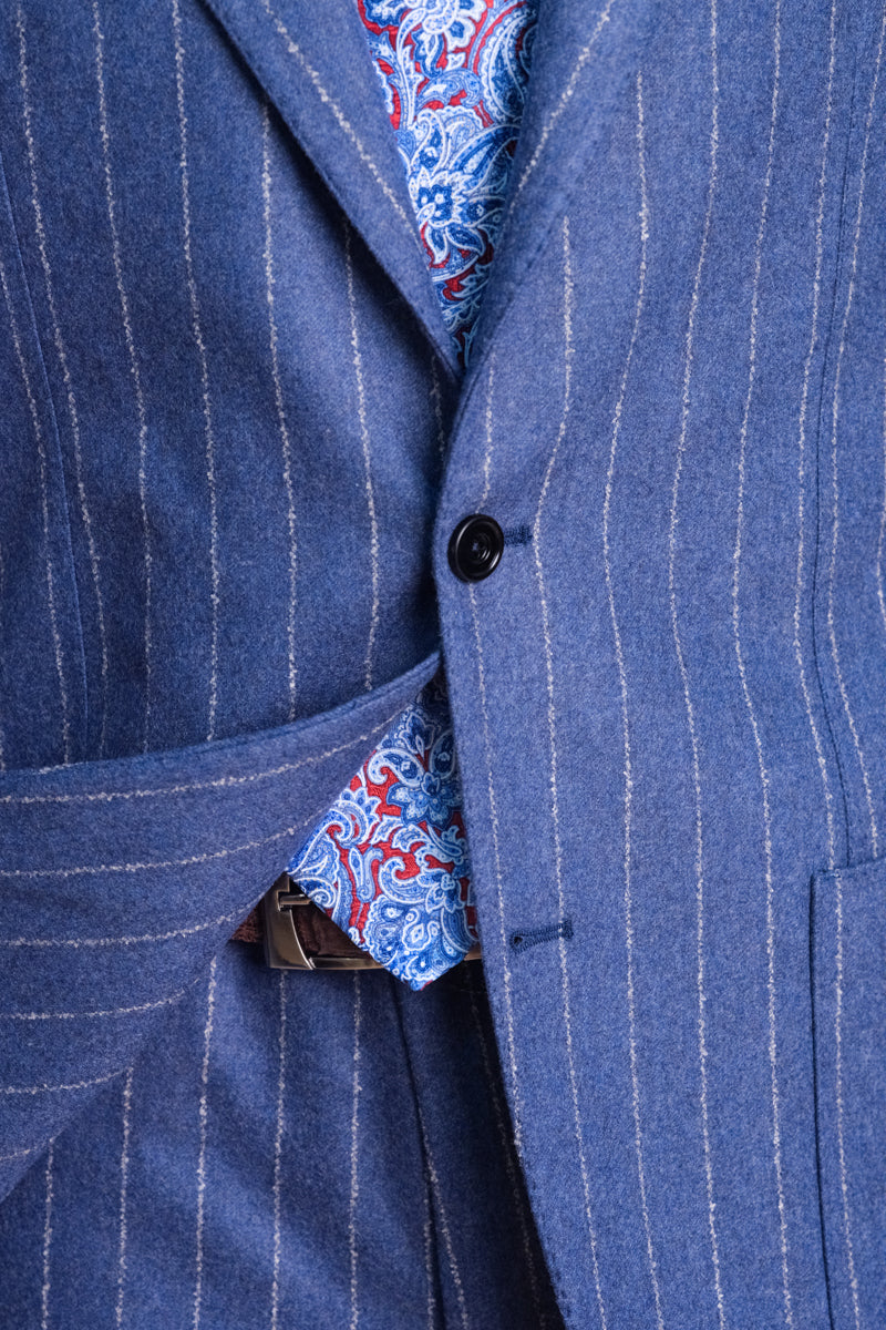 Sartorio Jumbo Pinstripe Virgin Wool-Cashmere Suit