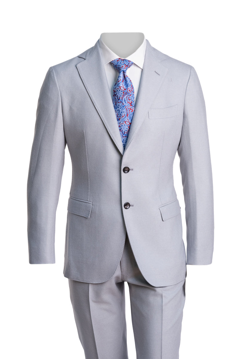 Sartorio Solid Virgin Wool-Silk Suit in light grey