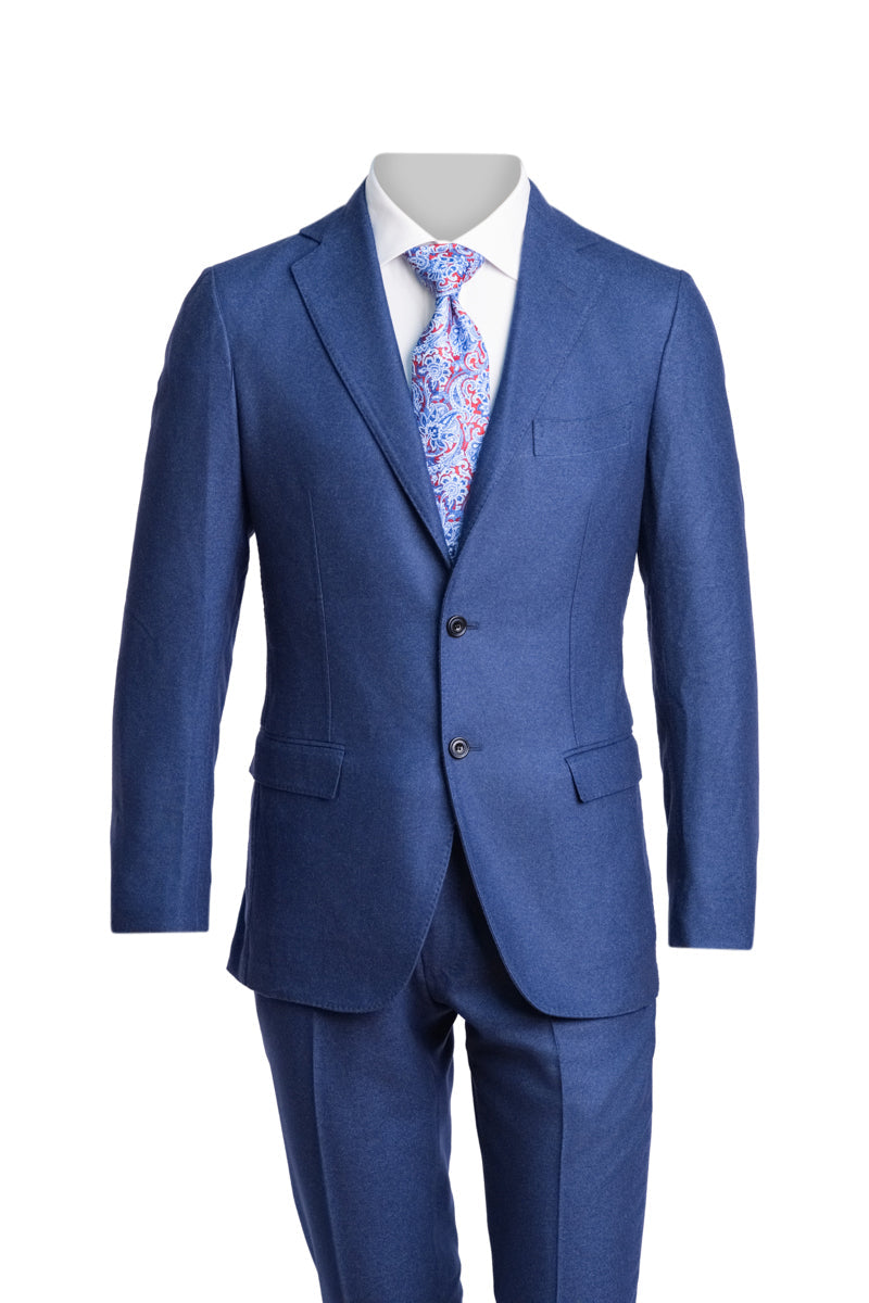Sartorio Solid Virgin Wool-Silk Suit in dark blue