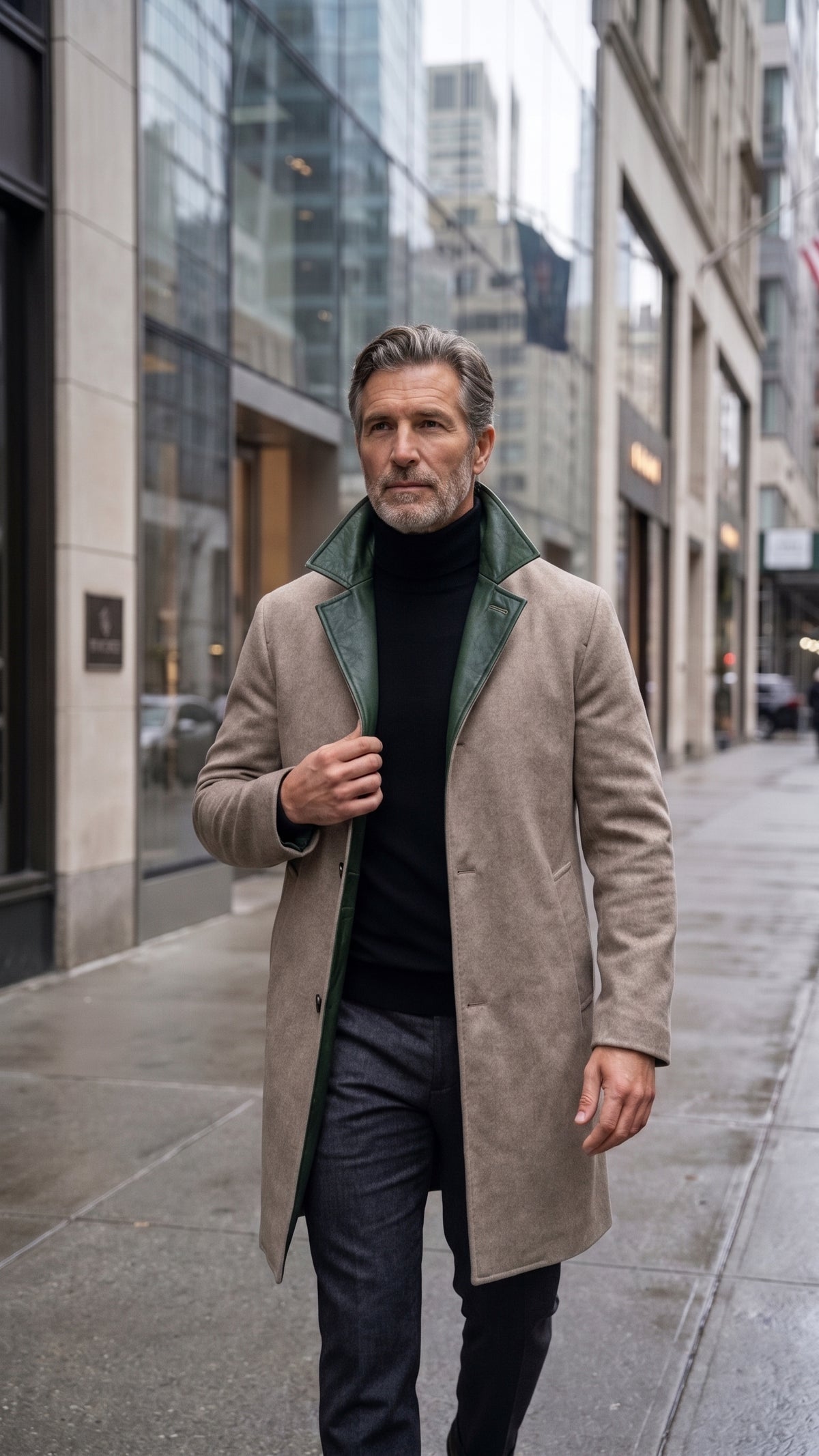 Kired ASTI Lambskin-Cashmere Reversible Overcoat