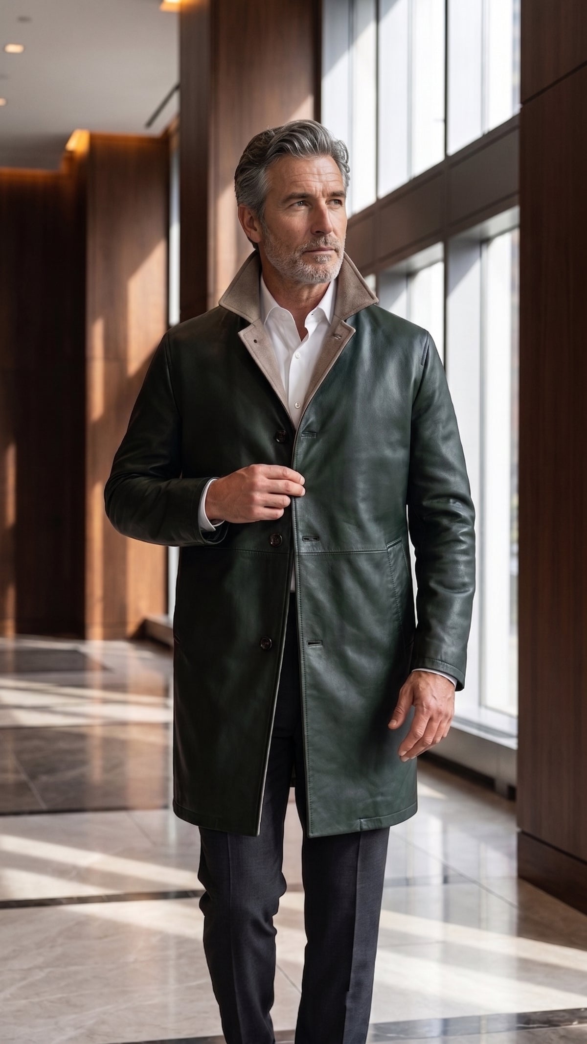 Kired ASTI Lambskin-Cashmere Reversible Overcoat