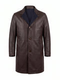 Kired ASTI Lambskin-Cashmere Reversible Overcoat in dark brown and dark blue
