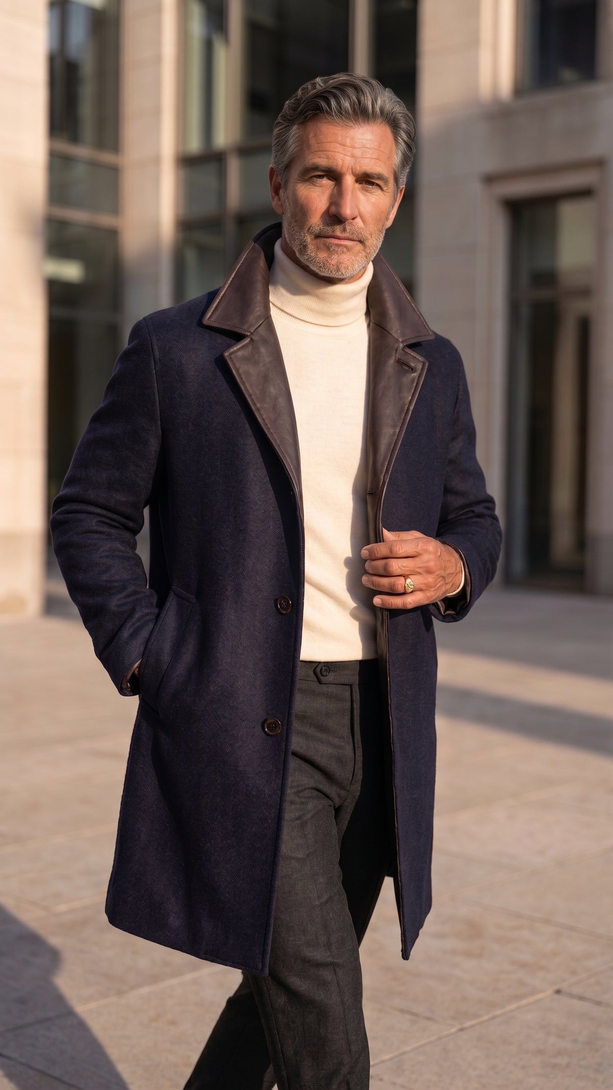 Kired ASTI Lambskin-Cashmere Reversible Overcoat