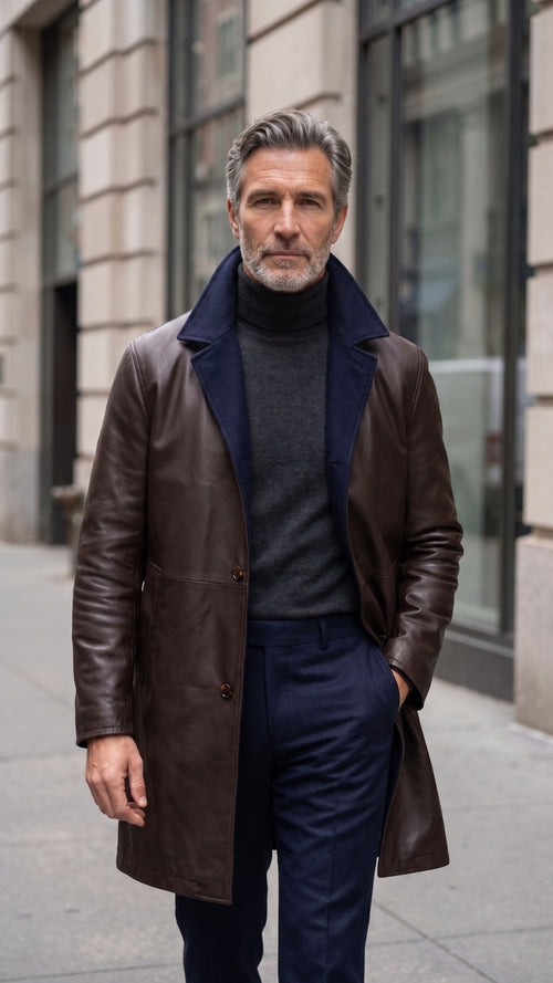 Kired ASTI Lambskin-Cashmere Reversible Overcoat