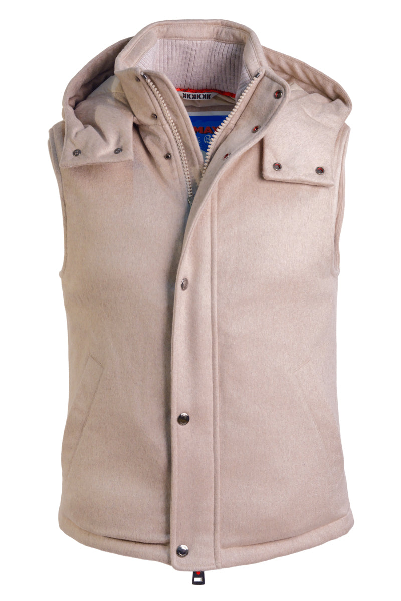Kired by Kiton BEAR Cashmere-Nylon-Goose Down-Wool Vest