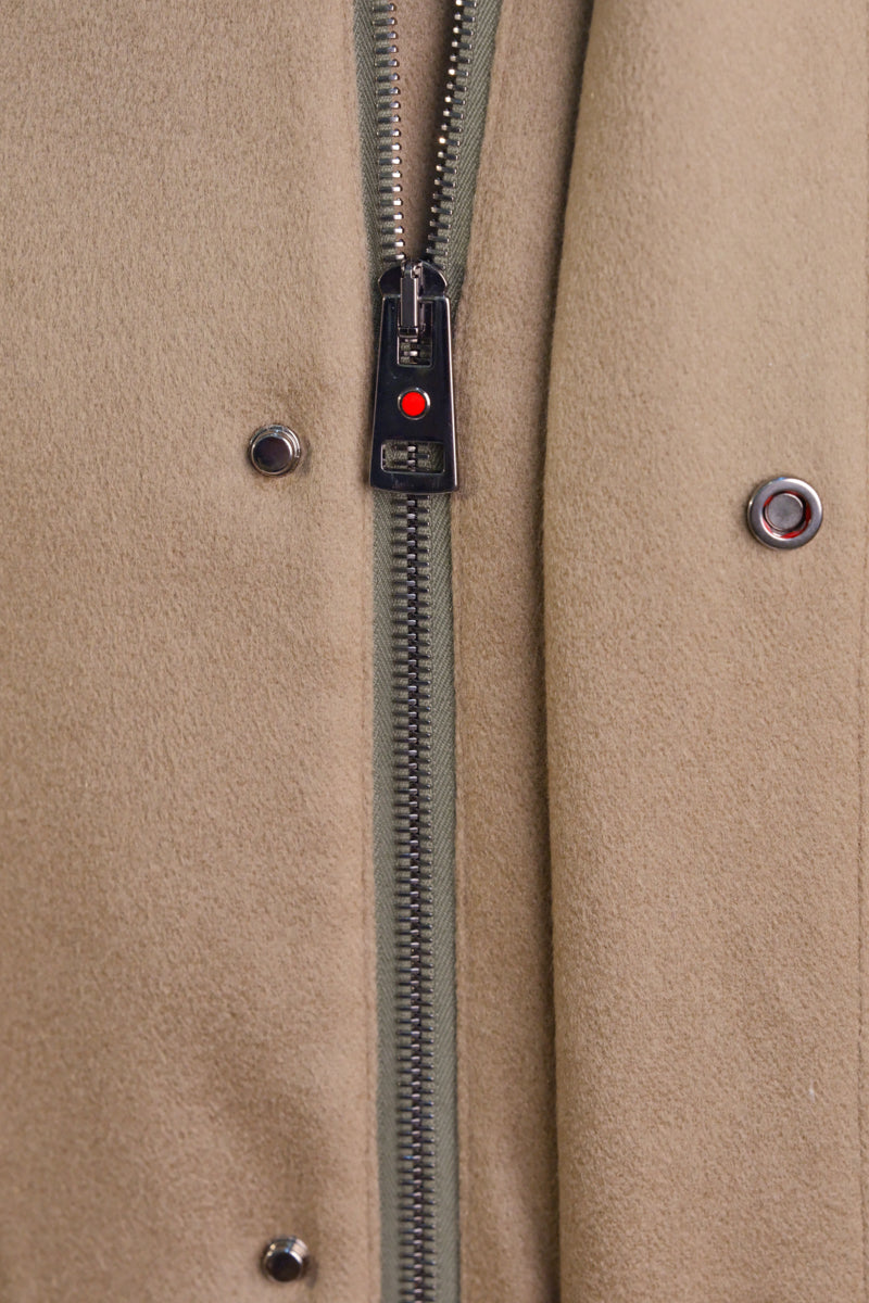 Kired by Kiton MUTP Cashmere Goose Down Overcoat w/ Fur Trim Collar