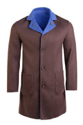 Kired by Kiton PARANA1 Cashmere Reversible Overcoat in brown and blue