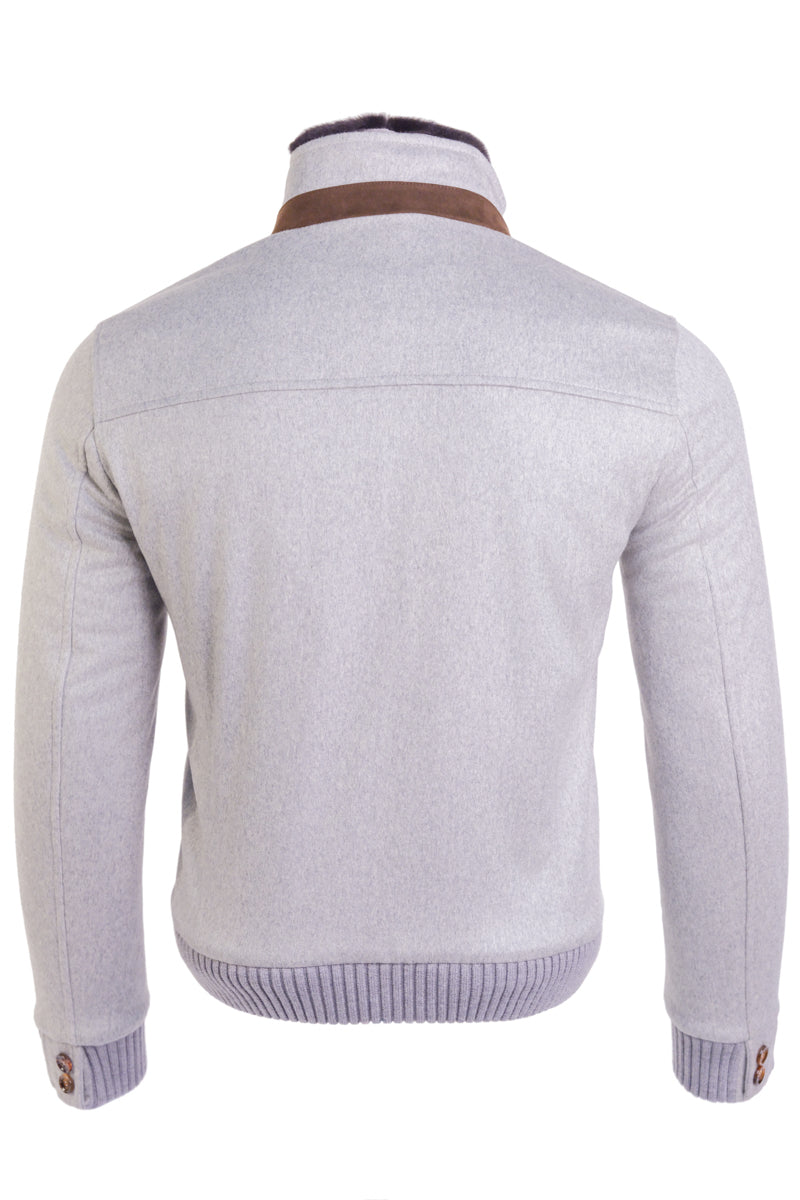 Kired by Kiton SABA Cashmere Beaver Fur Lined Bomber