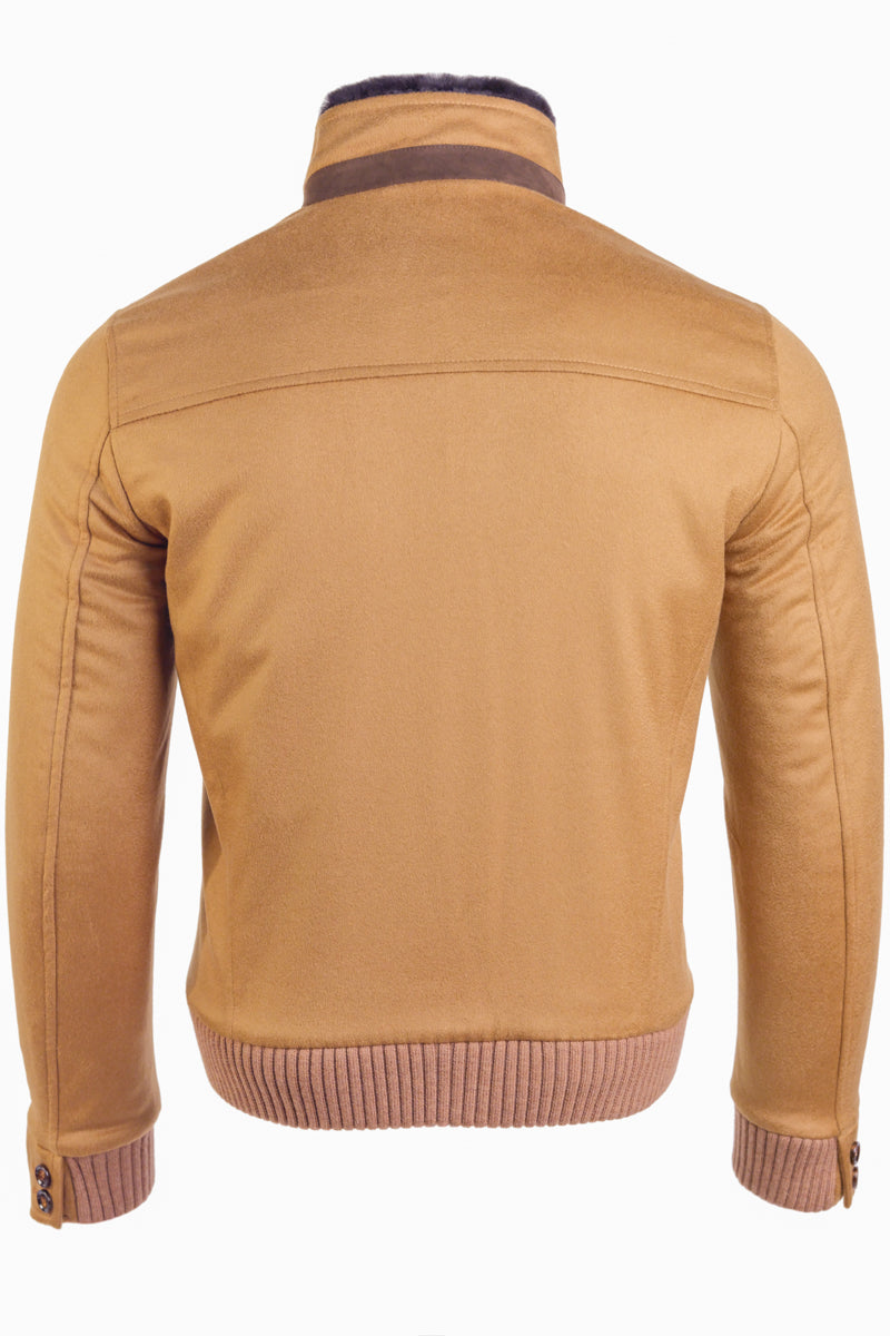 Kired by Kiton SABA Cashmere Beaver Fur Lined Bomber
