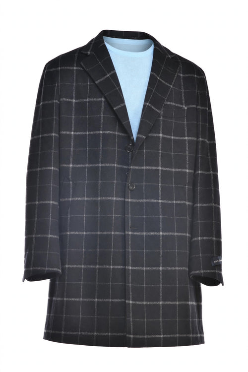 Fiore di Napoli Windowpane Cashmere Overcoat