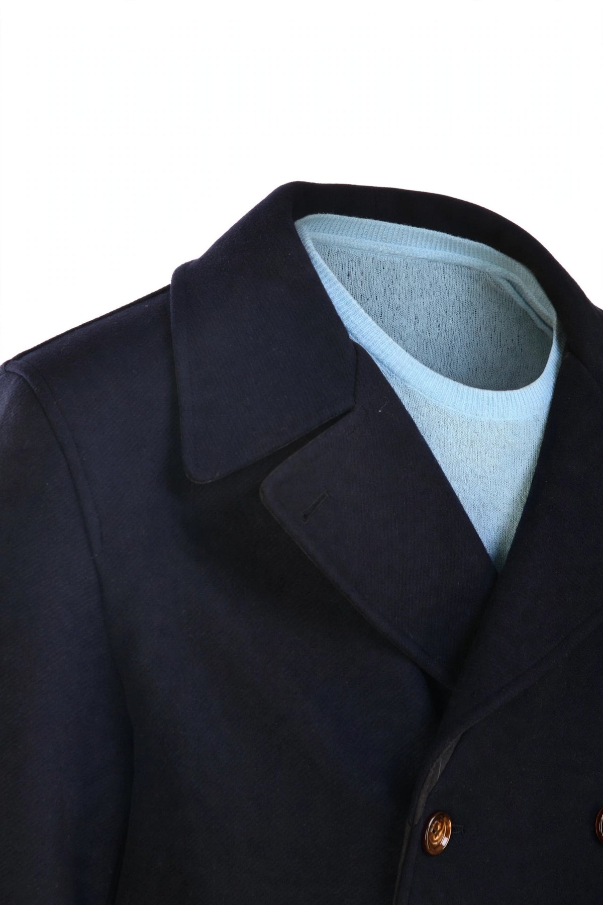 Kired Gyala Solid/ Pinstripe Nylon-Virgin Wool Double-Breasted Reversible Overcoat