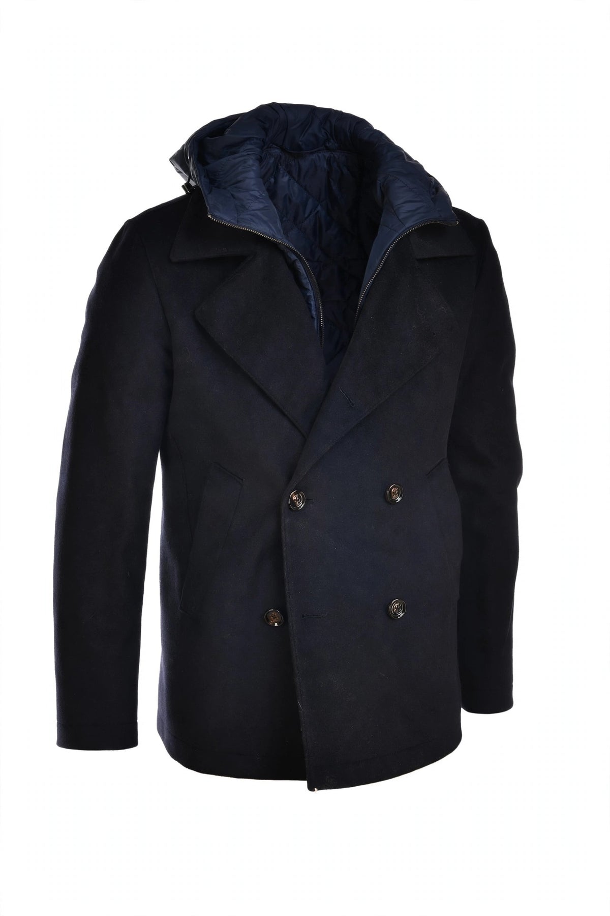 Kired Double-Breasted Overcoat w/ Detachable Lining