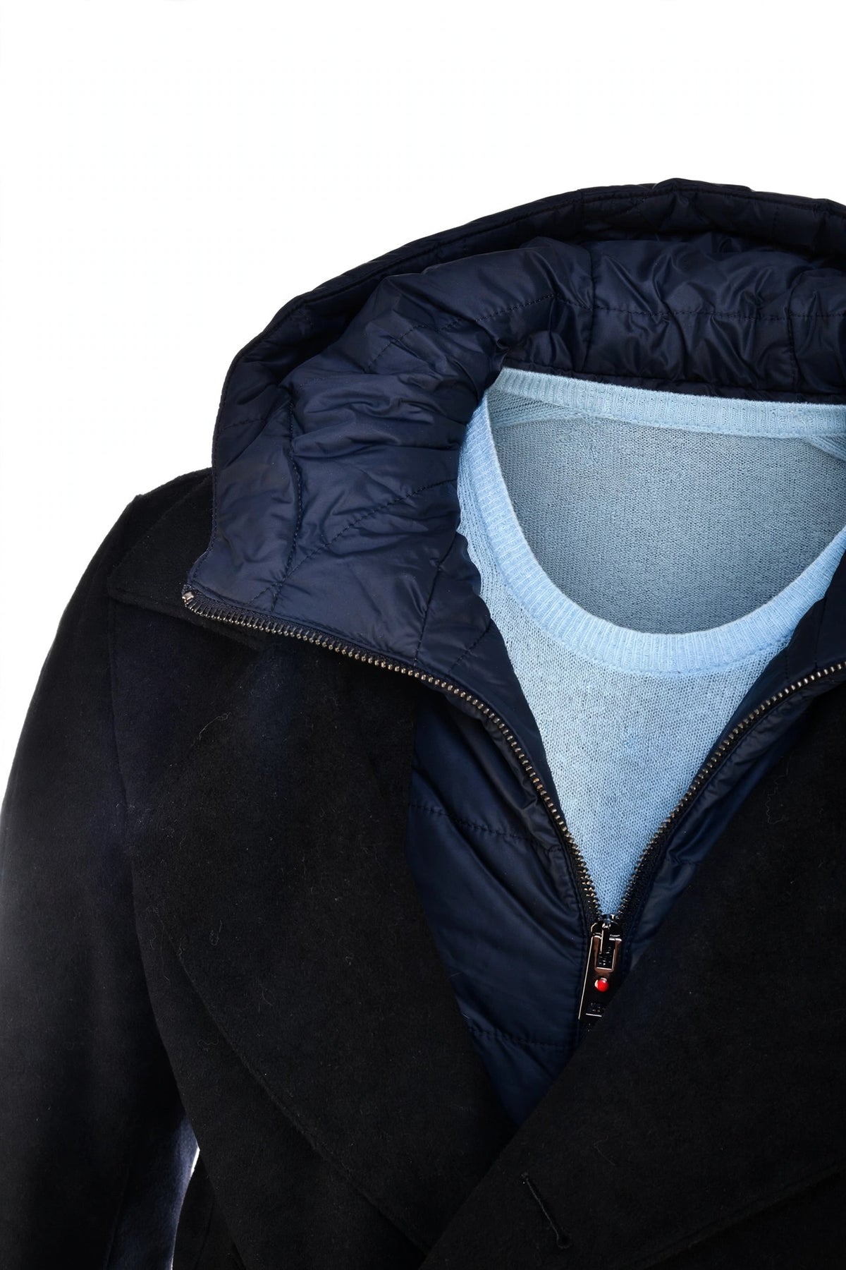 Kired Double-Breasted Overcoat w/ Detachable Lining