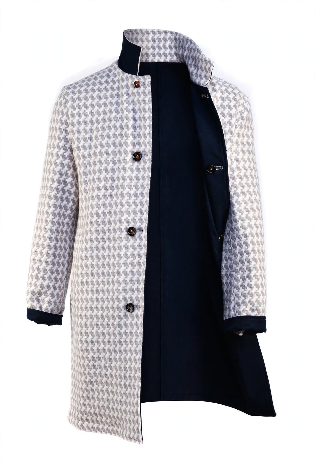 Kired by Kiton Peak Cotton Reversible Overcoat