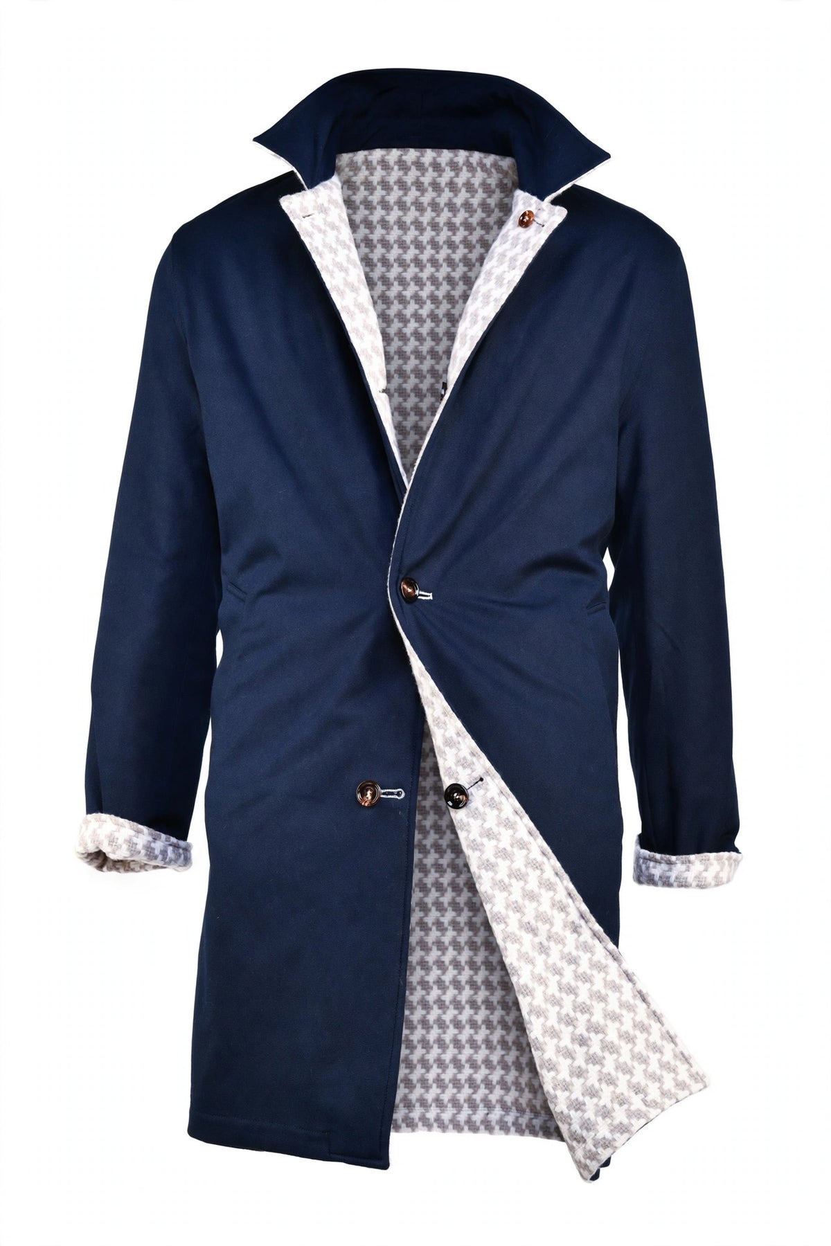 Kired by Kiton Peak Cotton Reversible Overcoat