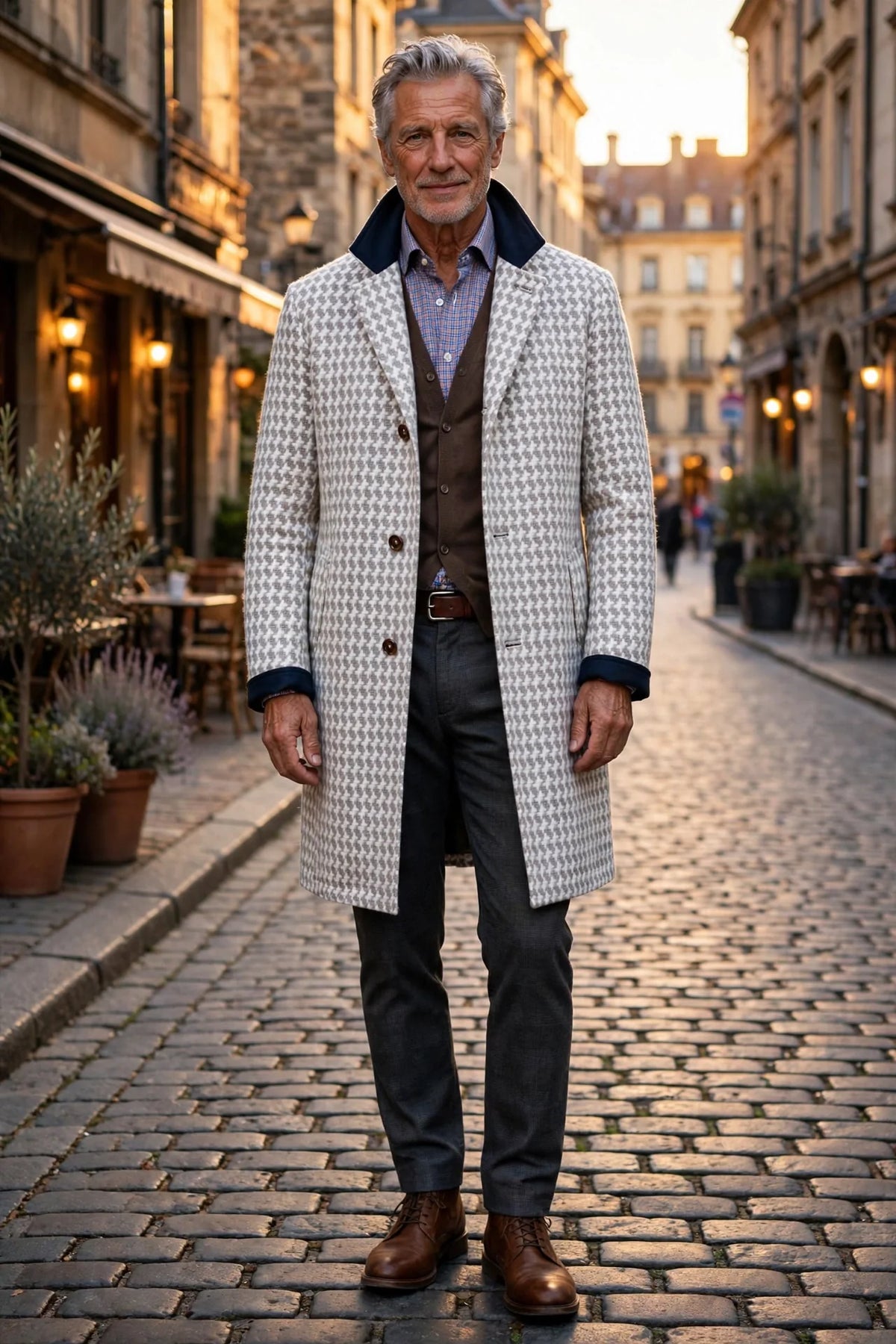 Kired by Kiton Peak Cotton Reversible Overcoat