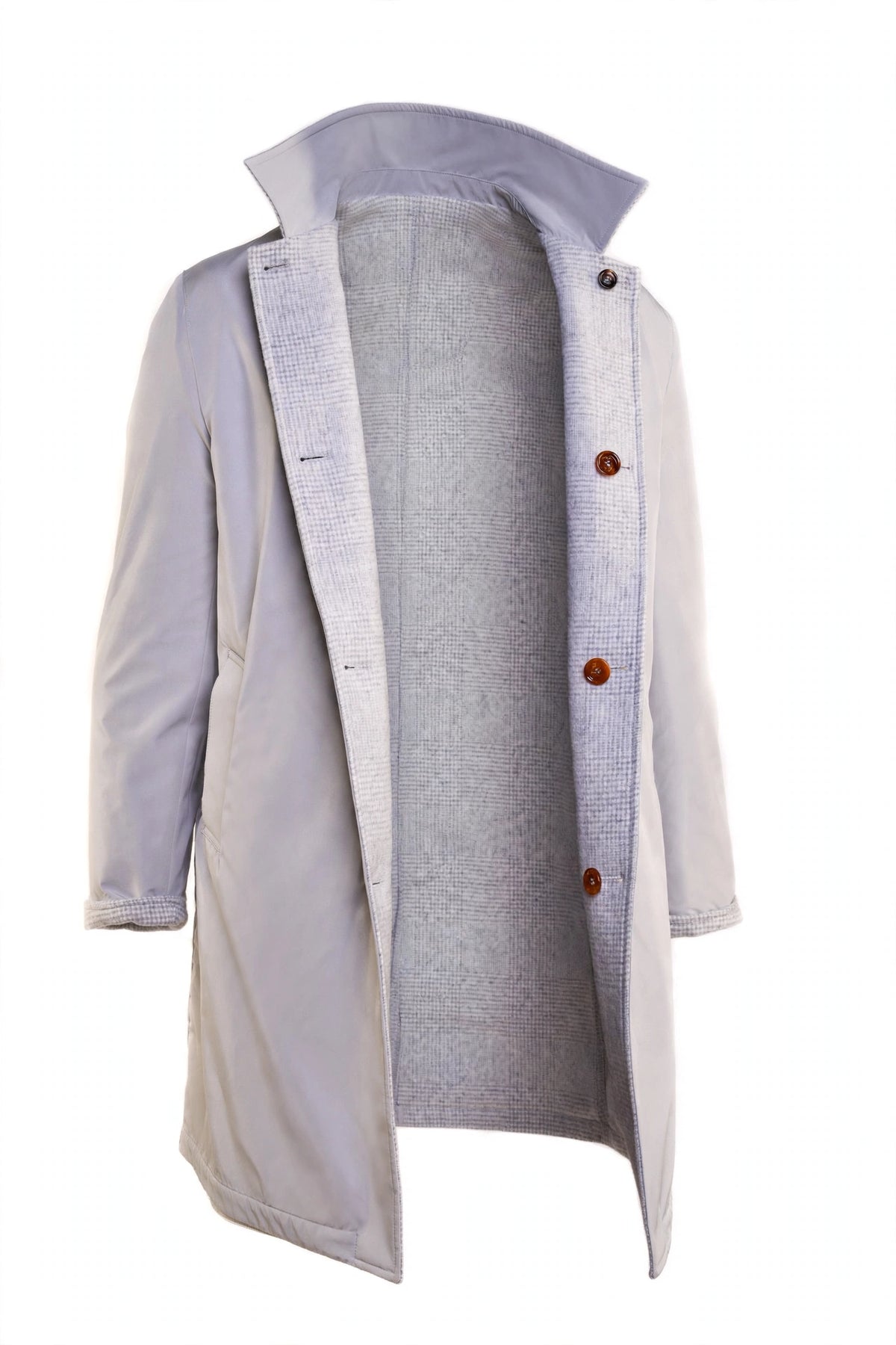Kired by Kiton Peak Wool-Cashmere Reversible Overcoat