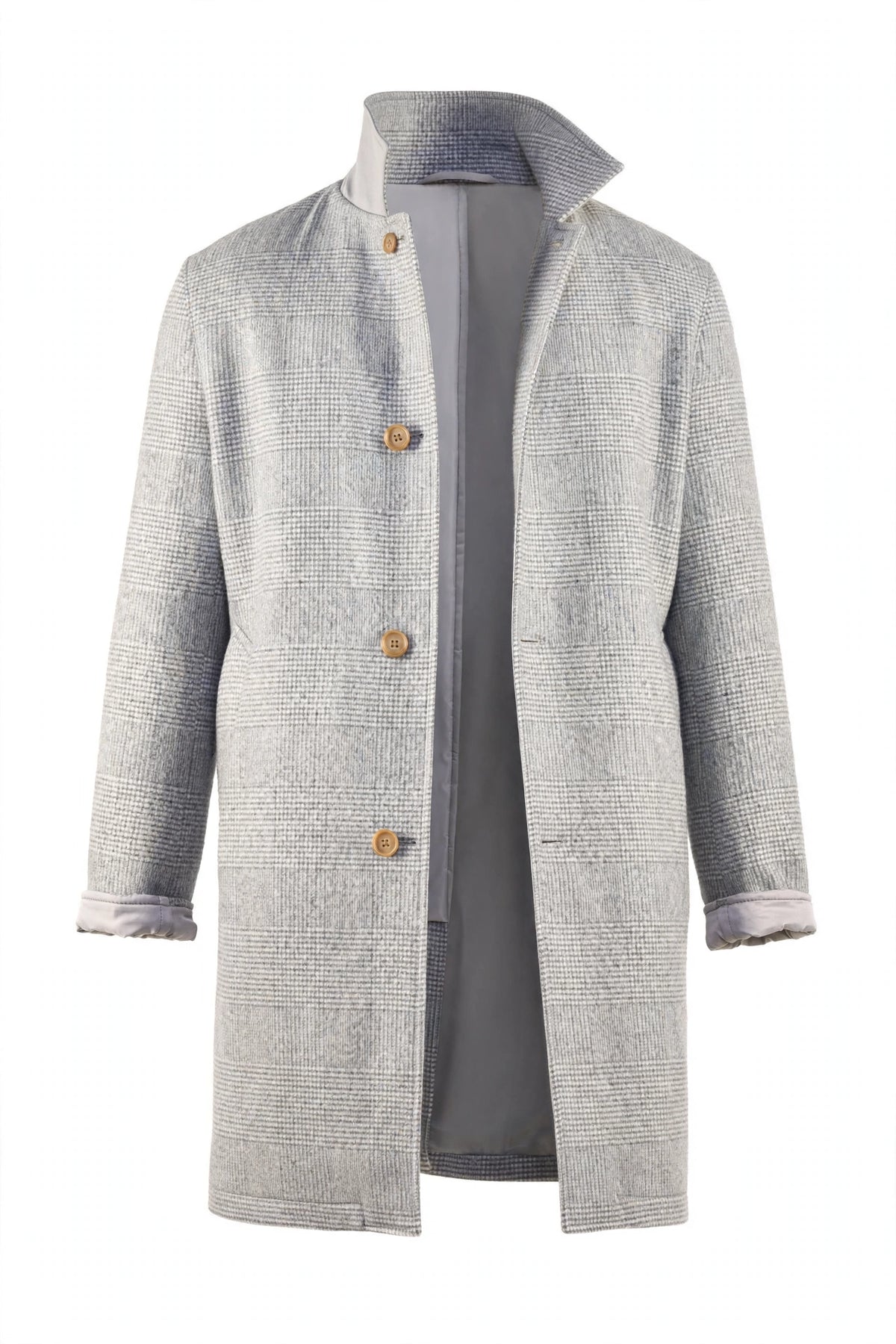 Kired by Kiton Peak Wool-Cashmere Reversible Overcoat