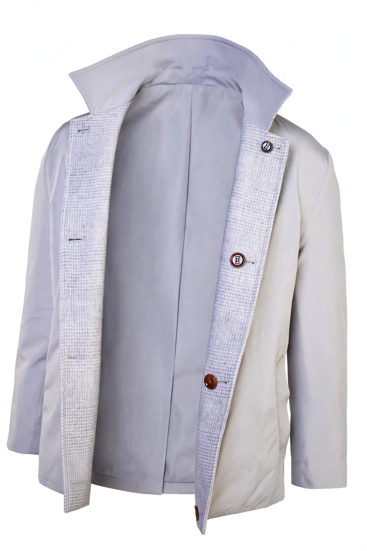 Kired by Kiton Peak Wool-Cashmere Reversible Overcoat