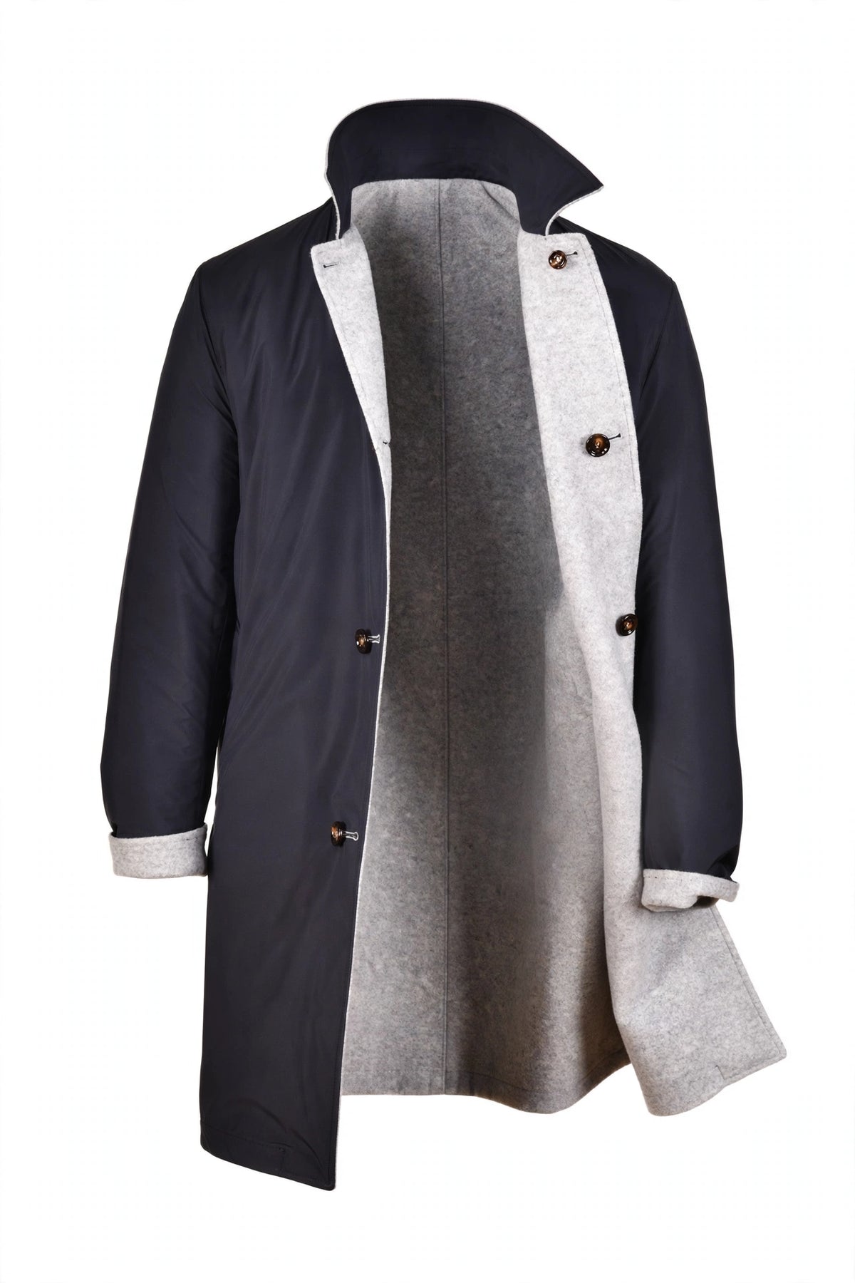 Kired by Kiton Peak Cashmere Reversible Overcoat