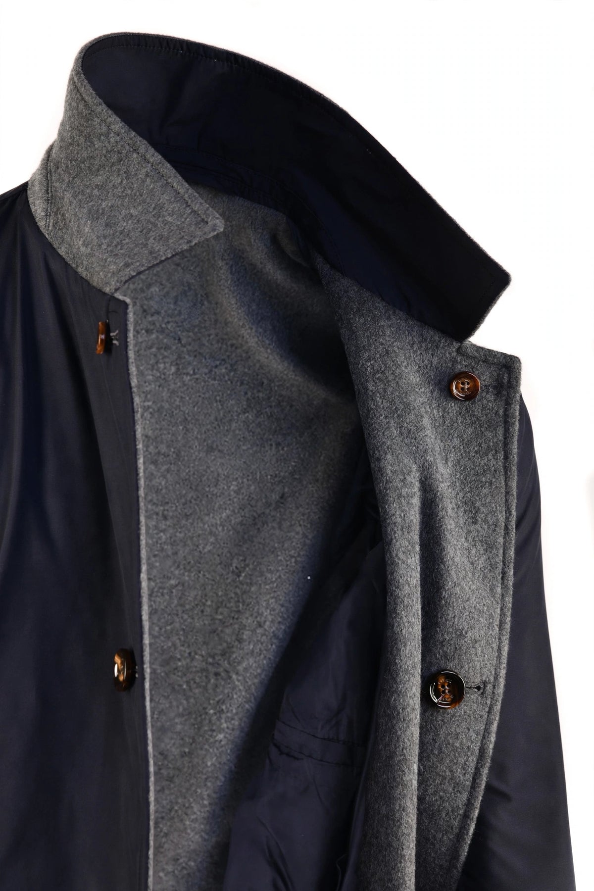 Kired by Kiton Peak Cashmere Reversible Overcoat