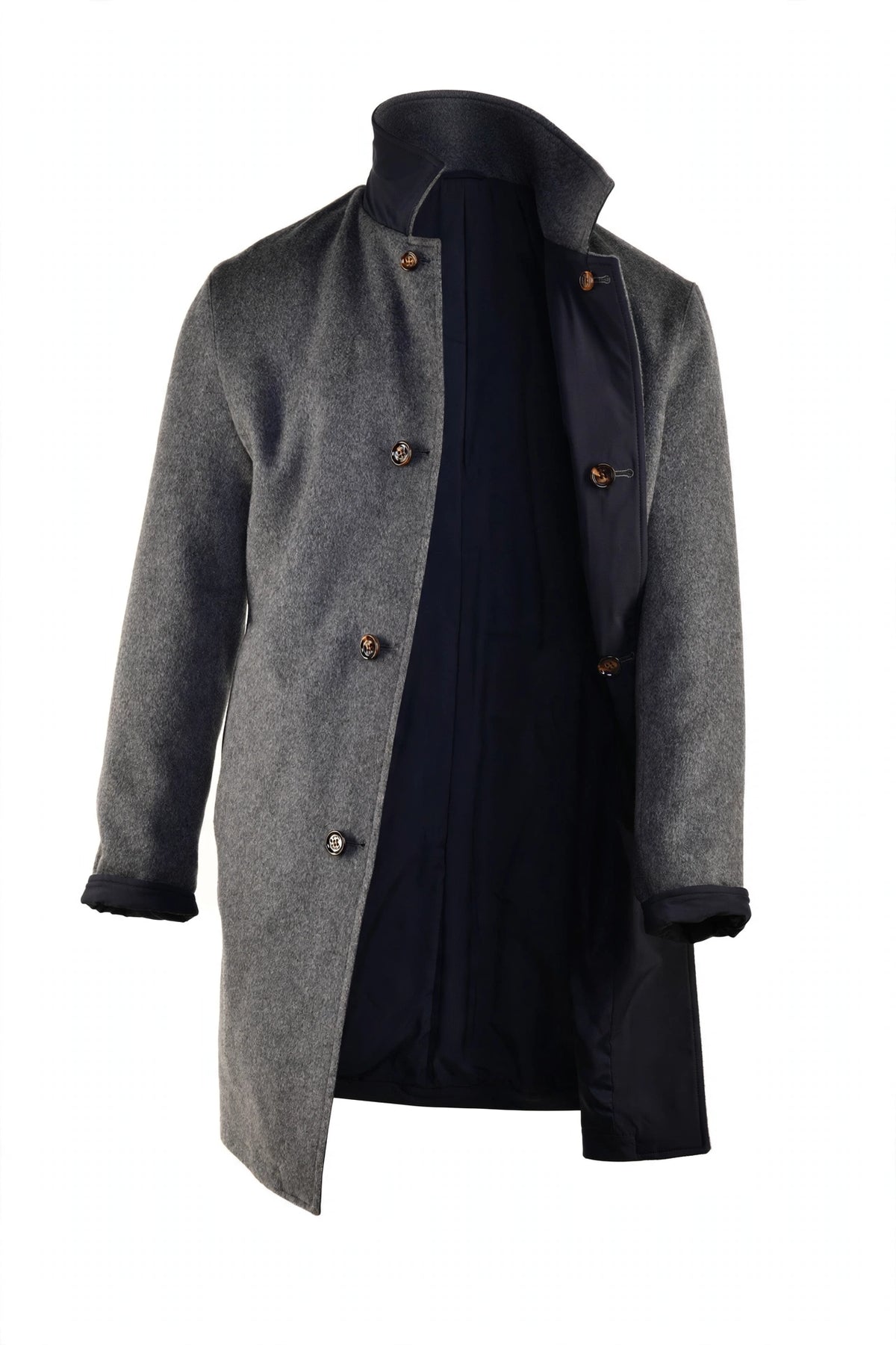 Kired by Kiton Peak Cashmere Reversible Overcoat