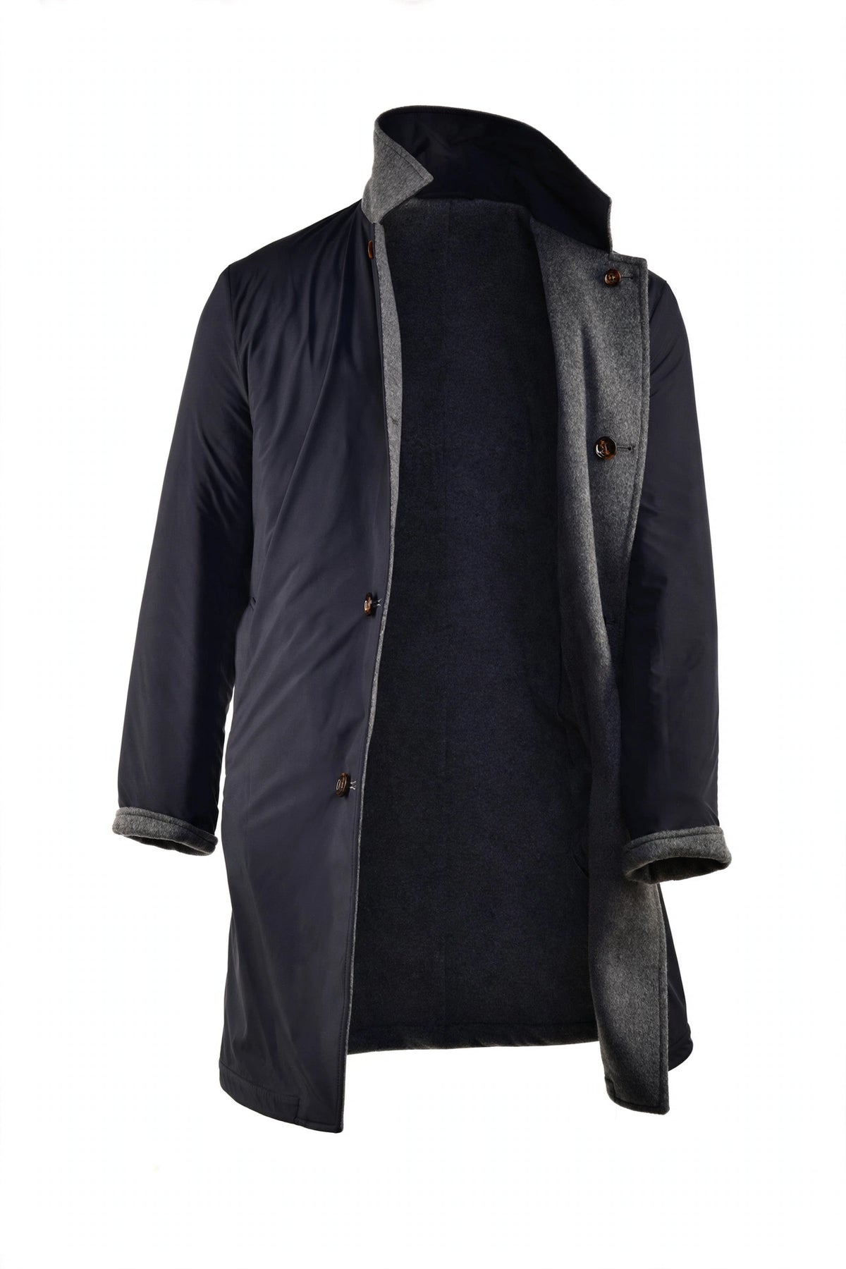 Kired by Kiton Peak Cashmere Reversible Overcoat