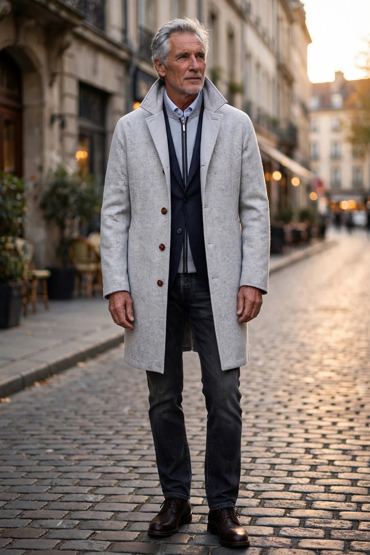Kired by Kiton Peak Wool-Cashmere Reversible Overcoat