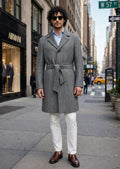 Kiton Herringbone Button Down Overcoat