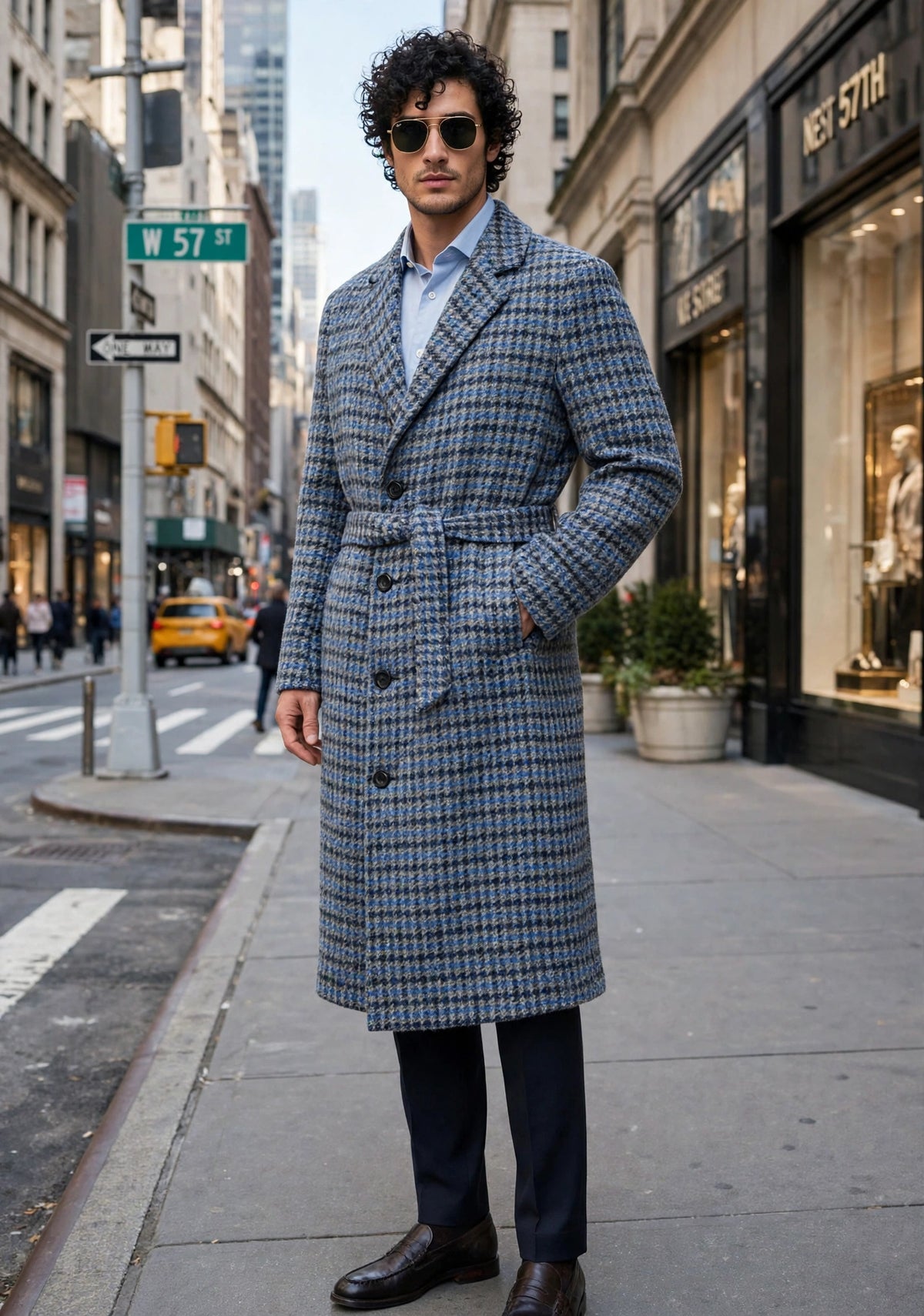 Kiton Woven Virgin Wool Button Down Overcoat