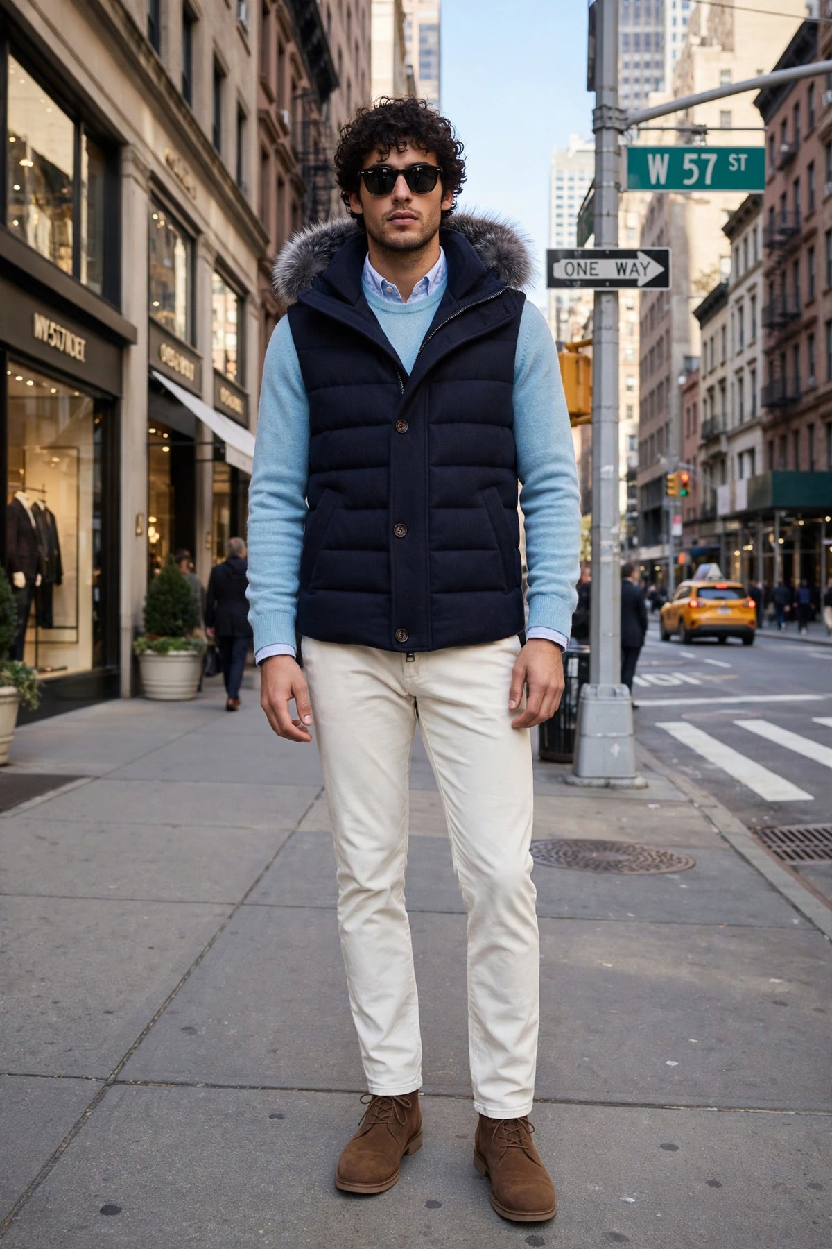 Kired by Kiton Kishb Cashmere Vest w/ Detachable Fox Fur Hood