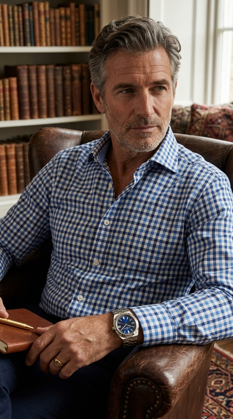 Sartorio Cotton Shepherd Check Dress Shirt