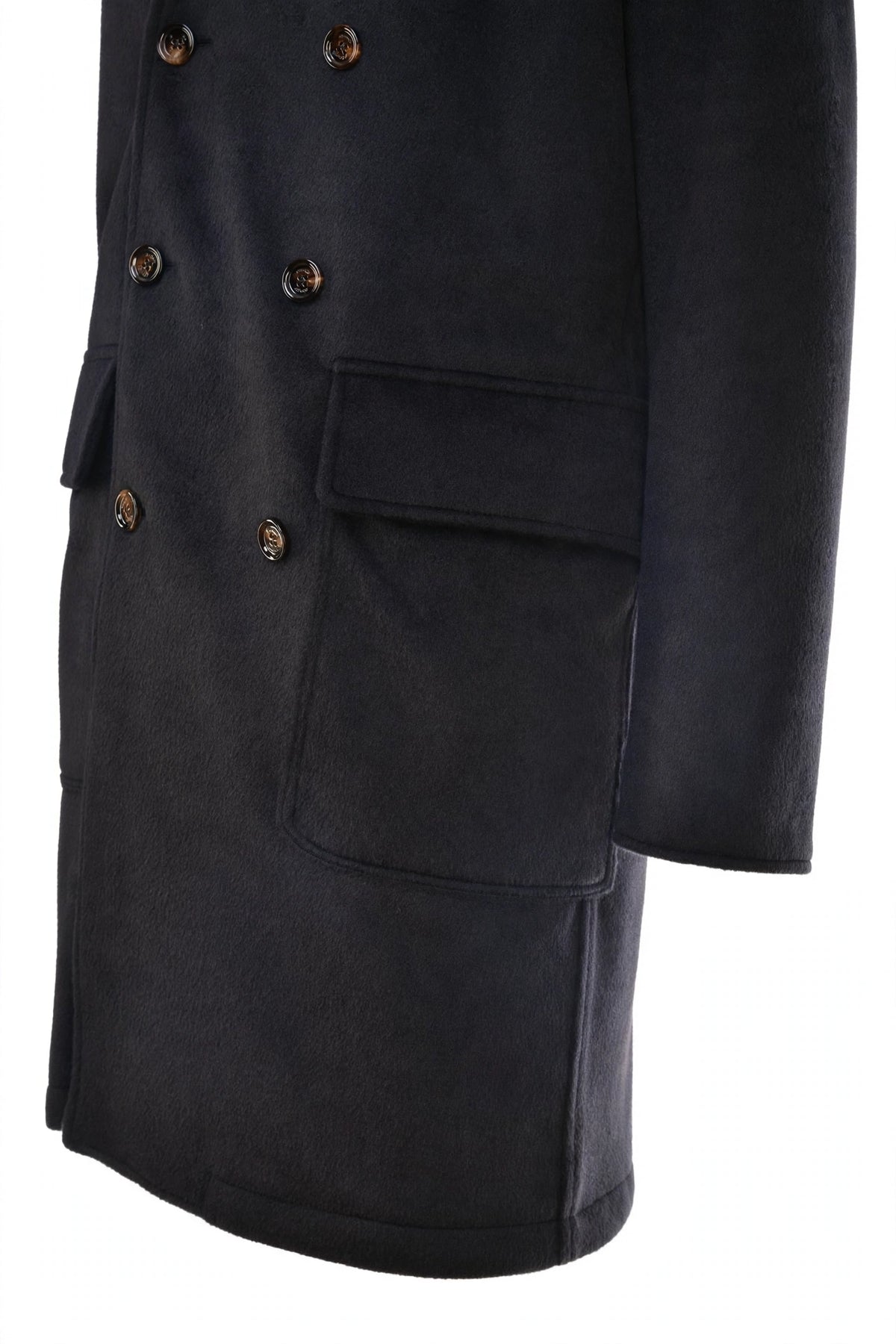 Kired Gyala Acrylic-Wool Double-Breasted Reversible Overcoat