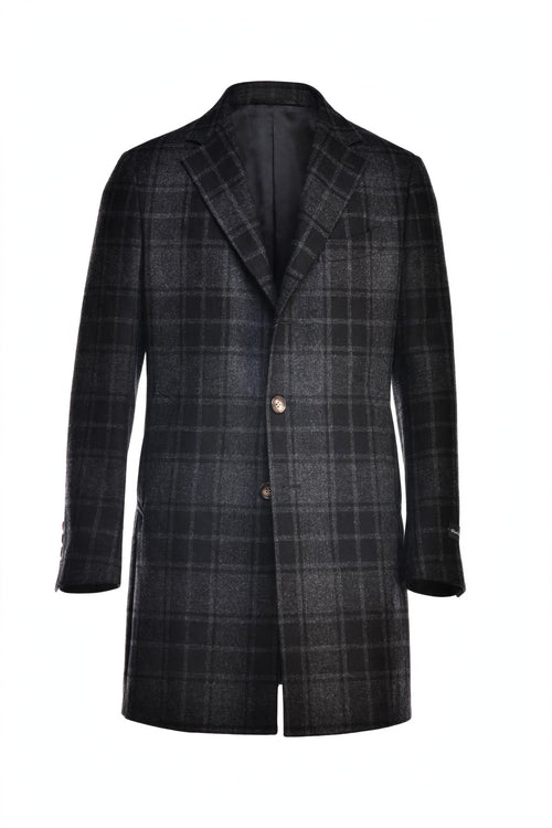 Fiore di Napoli Plaid Wool-Cashmere Overcoat
